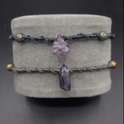 تصویر دستبند مینی مال میکرومکرمه سنگ آمیتیس 