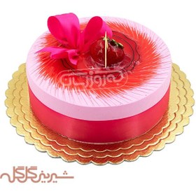 تصویر کیک صورتی گل گله 