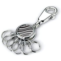 تصویر جاکلیدی ترویکا طرح چندحلقه طرح راه راه TROIKA KeyChain multiring Stripes