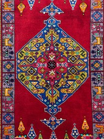 تصویر قالیچه دستباف 2متری تمام پشم طرح لچ و ترنج رنگ گیاهی کد 0700144 Handmade 2m full wool rug,Latch and toranj design,organic color 0700144