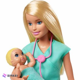 تصویر عروسک باربی متخصص اطفال مدل Barbie Pediatrician Dolls and Playset - زمان ارسال 15 تا 20 روز کاری 