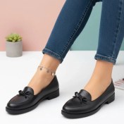 تصویر کفش کالج زنانه چرمی پاپیونی سانی درسا 