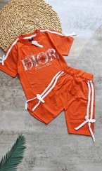 تصویر ست تیشرت شلوارک دخترونه Dior جنس پنبه سوپردرجه یک - سایز 