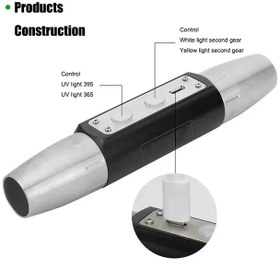 تصویر چراغ قوه یووی (UV) سنگ شناسی .عقرب.تشخیص رنگ- ۶ لامپه 