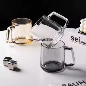 تصویر لیوان و ماگ دودی دسته دار دلی گلس بسته ۶ عددی 