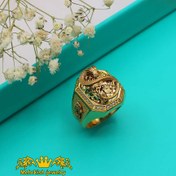 تصویر انگشتر مردانه طلا ۱۸ عیار با نگین اتمی کد 7181 