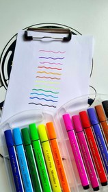 تصویر ماژیک نقاشی ۱۲ رنگ ۳ ضلعی 