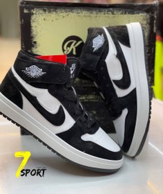 تصویر کفش کتونی ساقدار نایک جردن وان مشکی ا Nike Jordan One black sneakers Nike Jordan One black sneakers