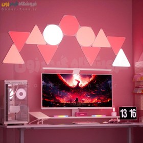 تصویر پنل روشنایی دیواری هوشمند مدل Ultra Thin Mixed Hexagon Triangle RGBIC 