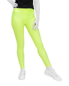 تصویر لگینگ زنانه ورزشی کمر پهن مدل 24035 سبز فسفری آگی 
