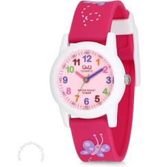 تصویر ساعت مچی بچگانه کیو اند کیو مدل VR99J002Y با بند سیلیکونی 