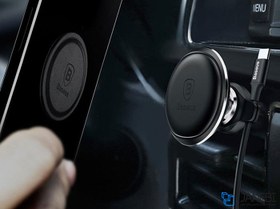 تصویر پایه نگهدارنده گوشی موبایل بیسوس مدل SUGX-A01 Baseus Magnetic Air Vent Car Mount Holder with Cable Clip SUGX-A01