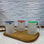 تصویر ماگ پیرکس درب رنگی کد MP1 Pyrex mug with colored lid Code MP1