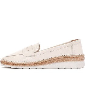 تصویر چرمی زنانه رنگ بژ Loafer 24Sfd4112Ft دریمود Derimod 