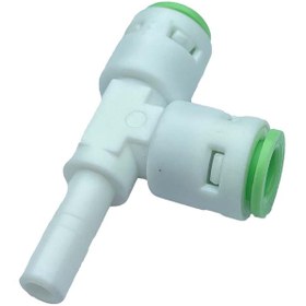 تصویر اتصال سه راهی فیتینگی تصفیه آب مدل بغل میخی T-way connection of water purification fitting, nail model