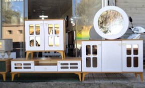 تصویر ست آینه و کنسول و میز تلویزیون و جا کفشی 