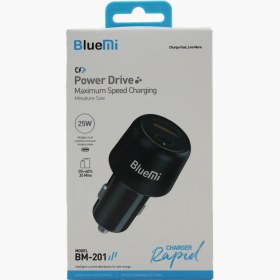 تصویر شارژر فندکی Bluemi مدل BM-201 | فست شارژ 25 وات با دو پورت USB-C و USB-A 
