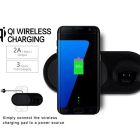 تصویر شارژر بی سیم دو کاره هوشمند همراه با تلفن بلوتوثی هوشمند Intelligent 2 in 1 telephone Bluetooth Mobile and Wireless Charger 2 in 1 