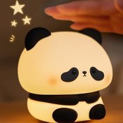 تصویر چراغ خواب سیلیکونی طرح پاندا anda LED Night Light Cute Switch controlled Silicone Lamp