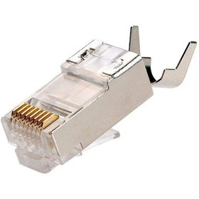 تصویر کانکتور سوکت CAT7 شانه جدا نقره ای Network socket sftp cat7