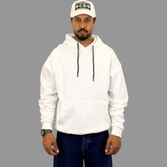 تصویر هودی مردانه ساده سایز L رنگ سفید 