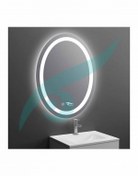تصویر آینه دستشویی تجسم مدل چراغ‌دار بیضی 