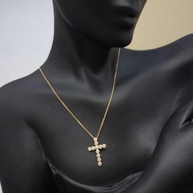 تصویر گردنبند صلیب نگین دار ysx کد140-1703 ysx jeweled cross necklace