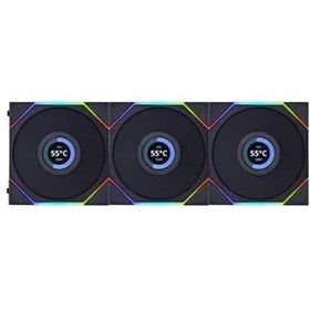 تصویر فن کیس لیان لی مدل UNI FAN TL LCD 120 Black • بسته 3 عددی Lian Li UNI Fan TL LCD 120 Black RGB 3 in 1 Case Fan