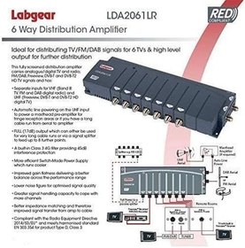 تصویر تقویت‌کننده و توزیع‌کننده سیگنال آنتن تلویزیون ۶ خروجی Labgear LDA2061LR | آمازونیکس 