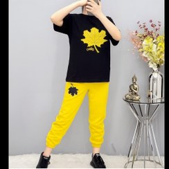 تصویر ست تیشرت شلوار زنانه مدل برگ 