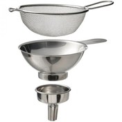 تصویر ست قیف و صافی ایکیا مدل KORKEN استیل ۳ تیکه 