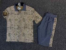 تصویر ست تیشرت شلوارک نخی گوپله 
