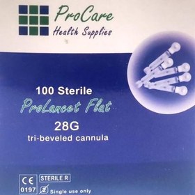 تصویر سوزن 2پر دستگاه تست قند خون بسته 100 عددی مدل (pro care) 