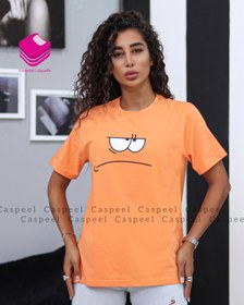 تصویر تیشرت زنانه طرح اخم نخ پنبه کد 1023