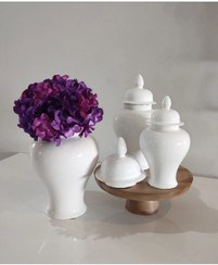 تصویر گلدان جینجر جار سرامیکی-سفید 