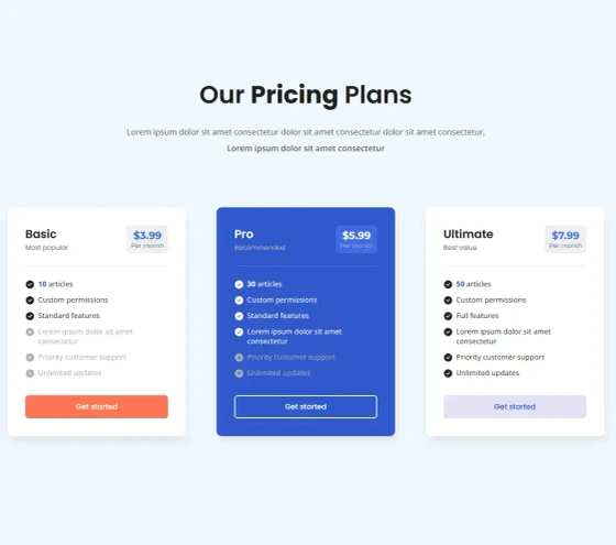 خرید و قیمت دانلود Beautiful Modern and Responsive Pricing Plans HTML ...