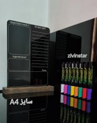 تصویر پلنر پلکسی مشکی با پایه چوبی سایز A4 Plexiglas planer with a wooden base