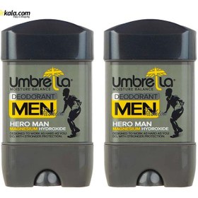 تصویر استیک ضد تعریق مردانه آمبرلا (Umbrella) مدل Hero Man حجم 75 میلی‌ لیتر مجموعه 2 عددی ضد تعریق و خوشبو کننده آمبرلا