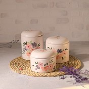 تصویر بانکه سه سایز پاسماوری سرامیکی دستساز طرح رز