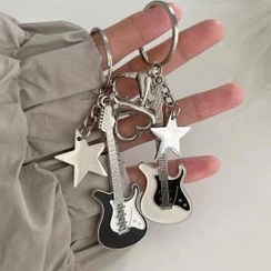 تصویر جاکلیدی گیتار الکتریک مشکی و سفید 