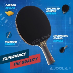 تصویر JOOLA Infinity Overdrive Ping Pong Paddle and Table Tennis Sets - Racket with Carbon Kevlar Technology amp Double Black Extreme Speed Rubber - Ping Pong Set includes 10 3 Star Ping Pong Balls amp Holder - ارسال 15 الی 20 روز کاری 