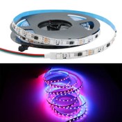 تصویر ریسه نواری برنامه پذیر ws2811 تراکم 60 12 ولت WS2811 20 Pixel IP20 LED Strip