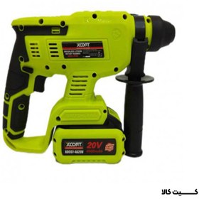 تصویر دریل بتن کن شارژی ایکس کورت موتور براشلس 4 شیار Xcort XDC07-204BL Xcort XDC07-204BL Drill 20V 4000MAH Li-ion Brushless 4800RPM 1.7J 22MM