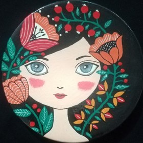 تصویر دیوار کوب دختر و گل 