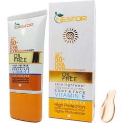 تصویر ضدآفتاب بیرنگ ویتامین E نستور | مناسب پوست‌های چرب و مختلط | SPF50 Nestor Colorless Sunscreen with Vitamin E for Oily and Combination Combination Skin - SPF50