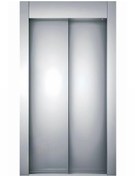 تصویر درب طبقه تلسکوپی ۲ لته آسانسور سلکوم 2-leaf elevator telescopic floor door