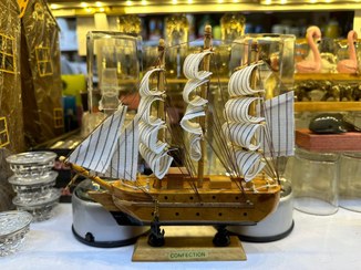 تصویر کشتی دکوری چوبی 20 سانت 