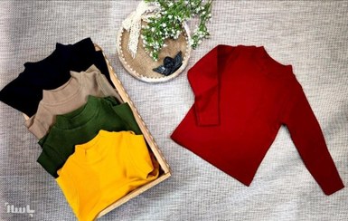 تصویر بلوز کبریتی یقه نیم سانت آستین بلند مناسب دختر و پسر 