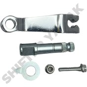 تصویر اهرم ترمز با شفت و پیچ و مهره موتور سیکلت هوندا 125 برند کوکما(COOKMA) Brake lever with shaft and bolt for Honda 125 motorcycle, Kokma brand