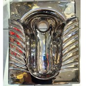 تصویر توالت زمینی گوفر تمام نقره ای براق 